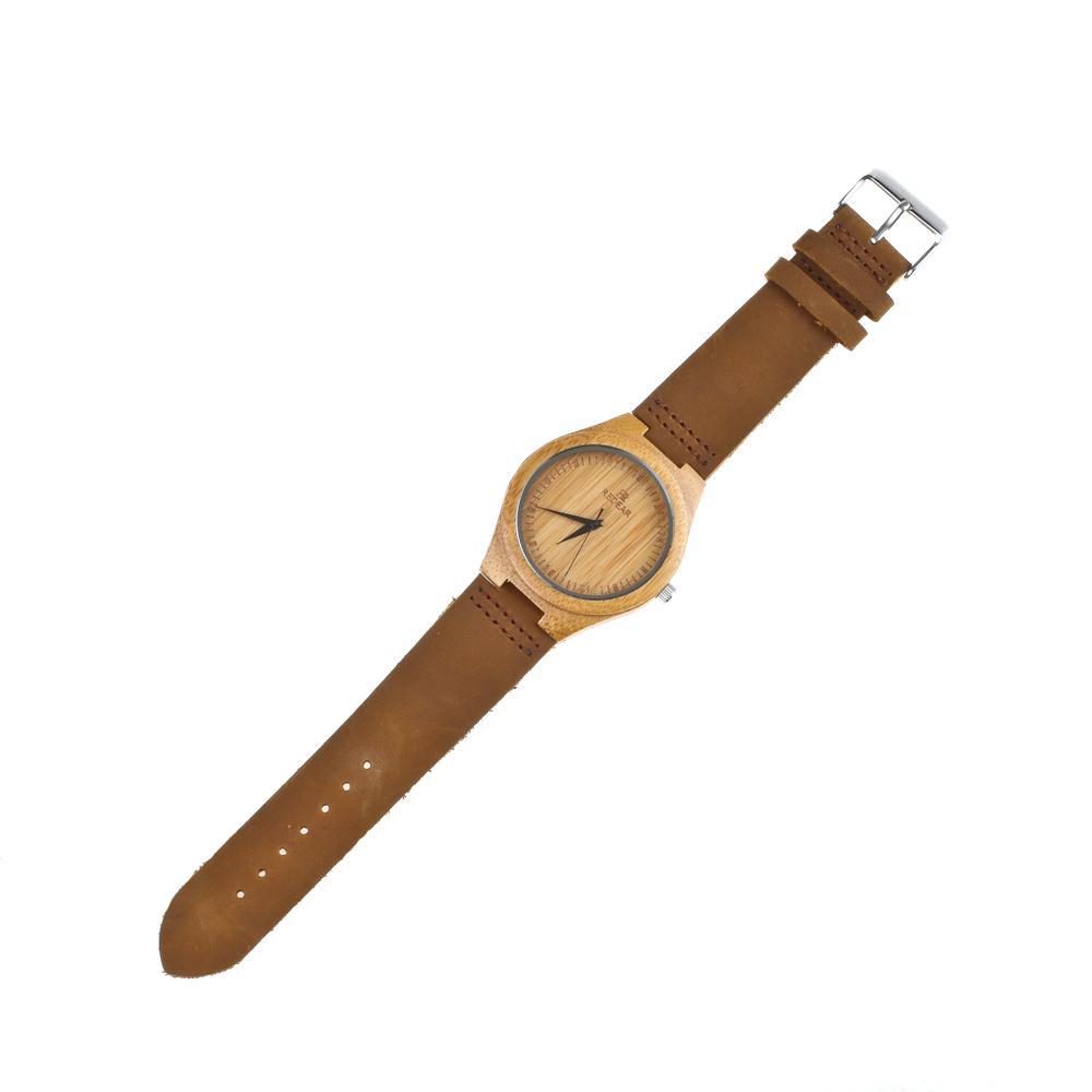 Unisex Bambus Quarz Uhr